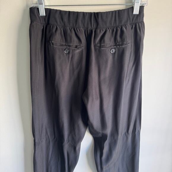 ATM Silk Jogger Pants Sz S Black Elastic Waist High Rise Pockets - Picture 6 of 8